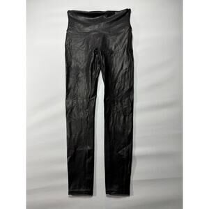 Spanx Women's Pull On Black Faux Leather Leggings - Size L*